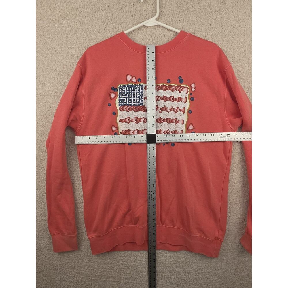 Living Fully Co. by Mallory Ervin Patriotic Flag Sweatshirt Size Medium - Picture 11 of 14